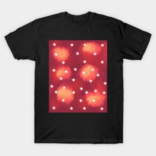 Orange Clouds and Stars T-Shirt